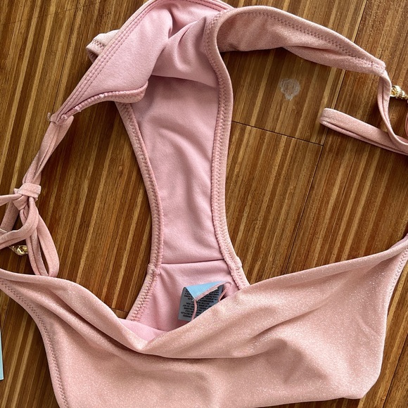 NWT Shade & Shore Blush Pink Tie-Side Bikini Bottoms - Picture 4 of 4